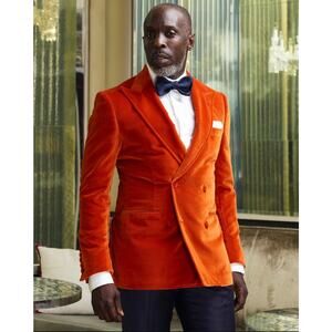 FRERE Orange velvet dinner jacket Size 38